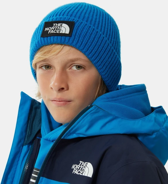Aktivesport Children s hat North Face youth logo box cuff beanie Blue Fishing clothes hunting equipment hat For trekking Tourism camping Outerwear