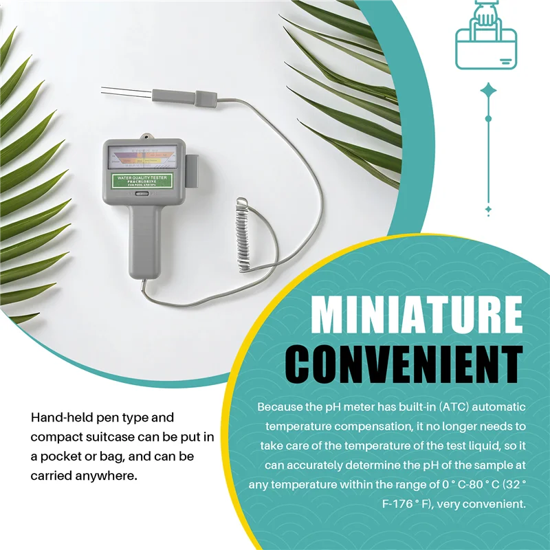 Probador de cloro y PH de agua, medidor de nivel de Spa de calidad para piscina, Monitor de medición de análisis, Detector, Kit de prueba de verificación-T48C