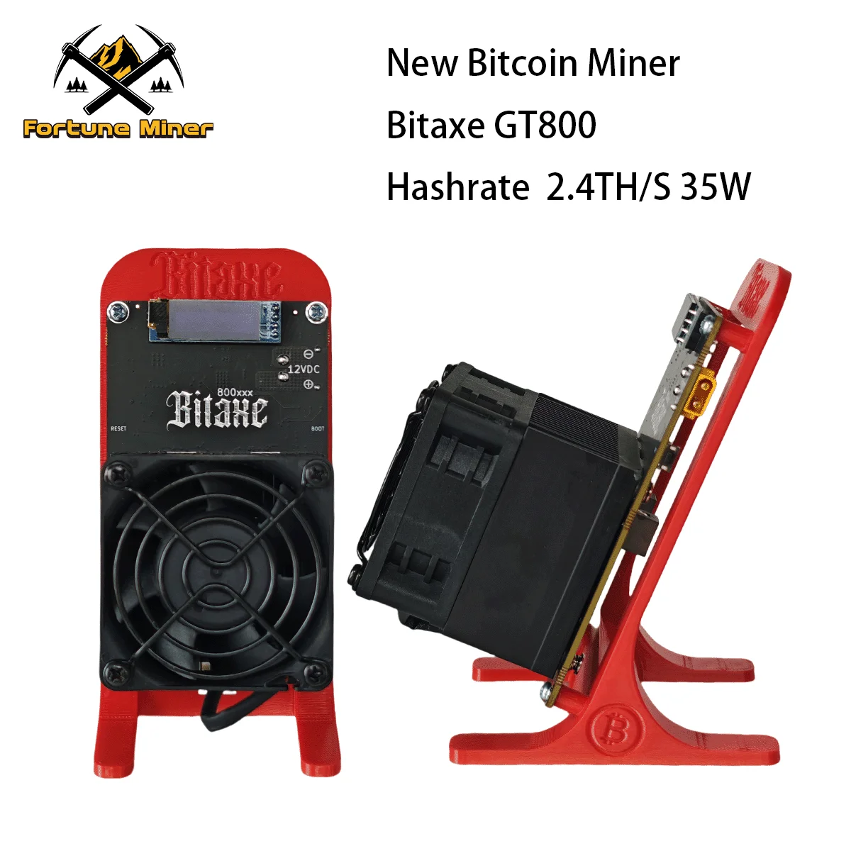 

NEW Bitaxe GT800 Bitcoin Miner 2.4Th/s 35W BM1370 Asic Chip BTC Solo Crypto Mining Low Noise Quiet Home office Use RED
