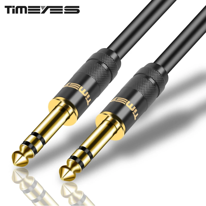 TRS 1/4 Inch Straight Instrument Cord 6.35mm To 6.35mm Stereo Audio Professional Guitar Cable for Guitar Bass Amplifier Keyboard