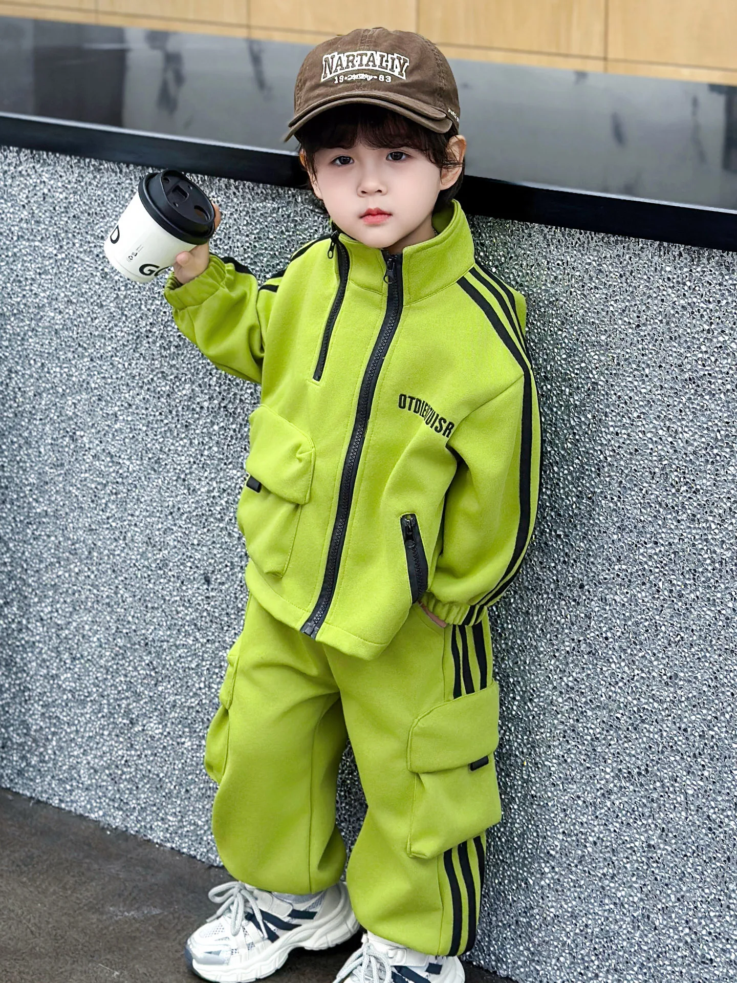 

Spring Casual Wear Sweatirt Set for Boys 2-Piece Workwear Pants Outfit Kids Leisure Clothing Spring Autumn New Arrival
