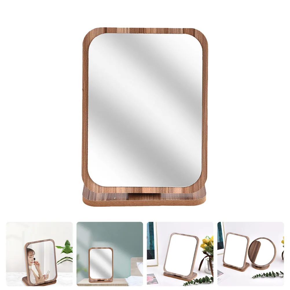 

Desktop Foldable Rotatable Makeup Mirror Simple Elegant Design for Bedroom Tabletop Vanity Beauty Mirror