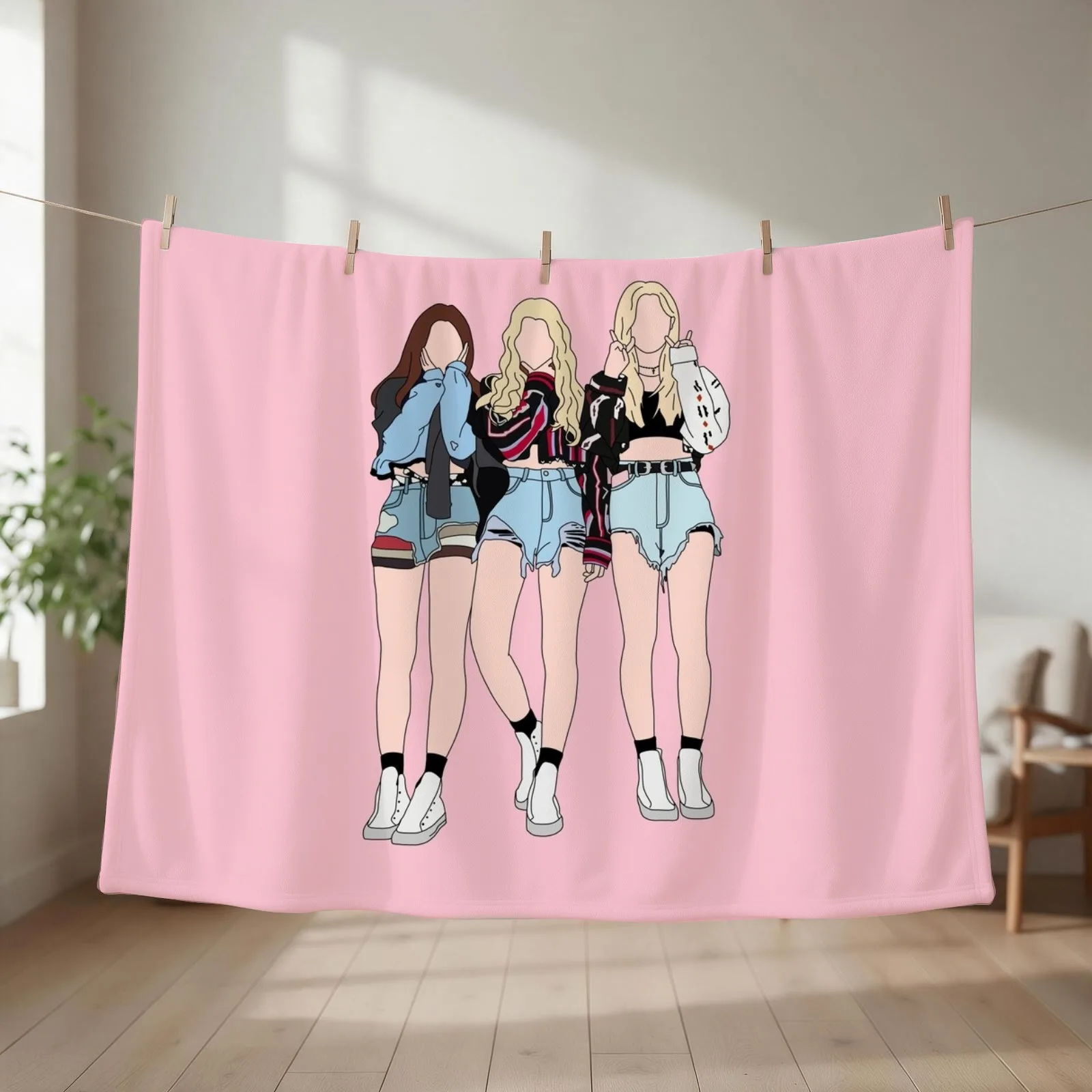 LOONA ODD EYE CIRCLE GIRL FRONT Throw Blanket couch cozy soft plush fuzzy picnic outdoor blanket
