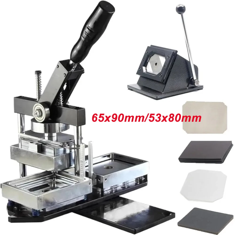 

Photo Magnet Machine 80x53mm/90x65mm DIY Square Fridge Magnet Making Machine Kit Black Rectangular Includes 100 Pieces & Cutter