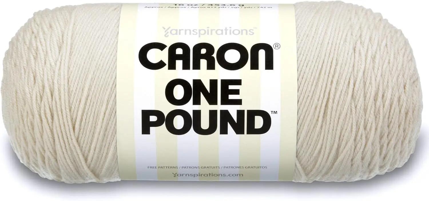 

100% Acrylic Yarn for Crochet Knitting, 4 Medium Worsted Weight, 16 oz 812 Yards, Off White