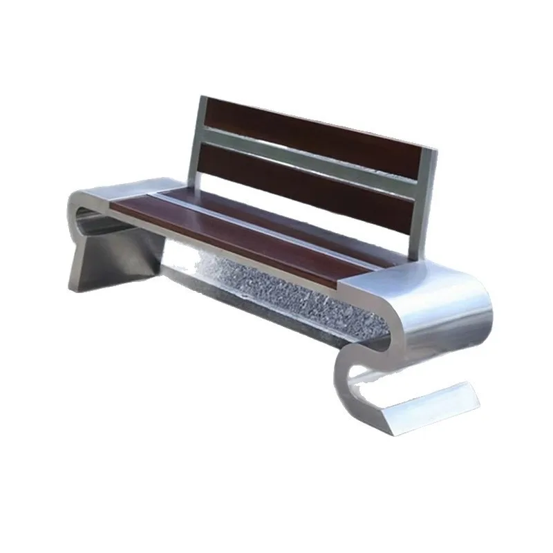 

Stainless steel park chair, outdoor bench, iron plastic wood community, outdoor double leisure stool, scenic spot