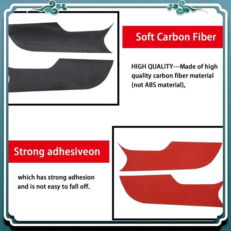 

ABTU-For Corvette C7 2014-2019 Soft Carbon Fiber Car Inner Door Anti Kick Panel Sticker Protection Trim Accessories
