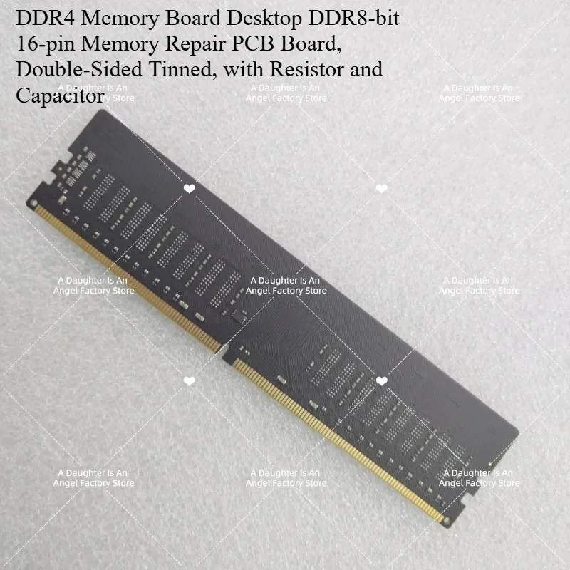 DDR4 Memory Board Desktop DDR8-bit 16-pin Memory Repair PCB Board, Double-Sided Tinned, with Resistor and Capacitor