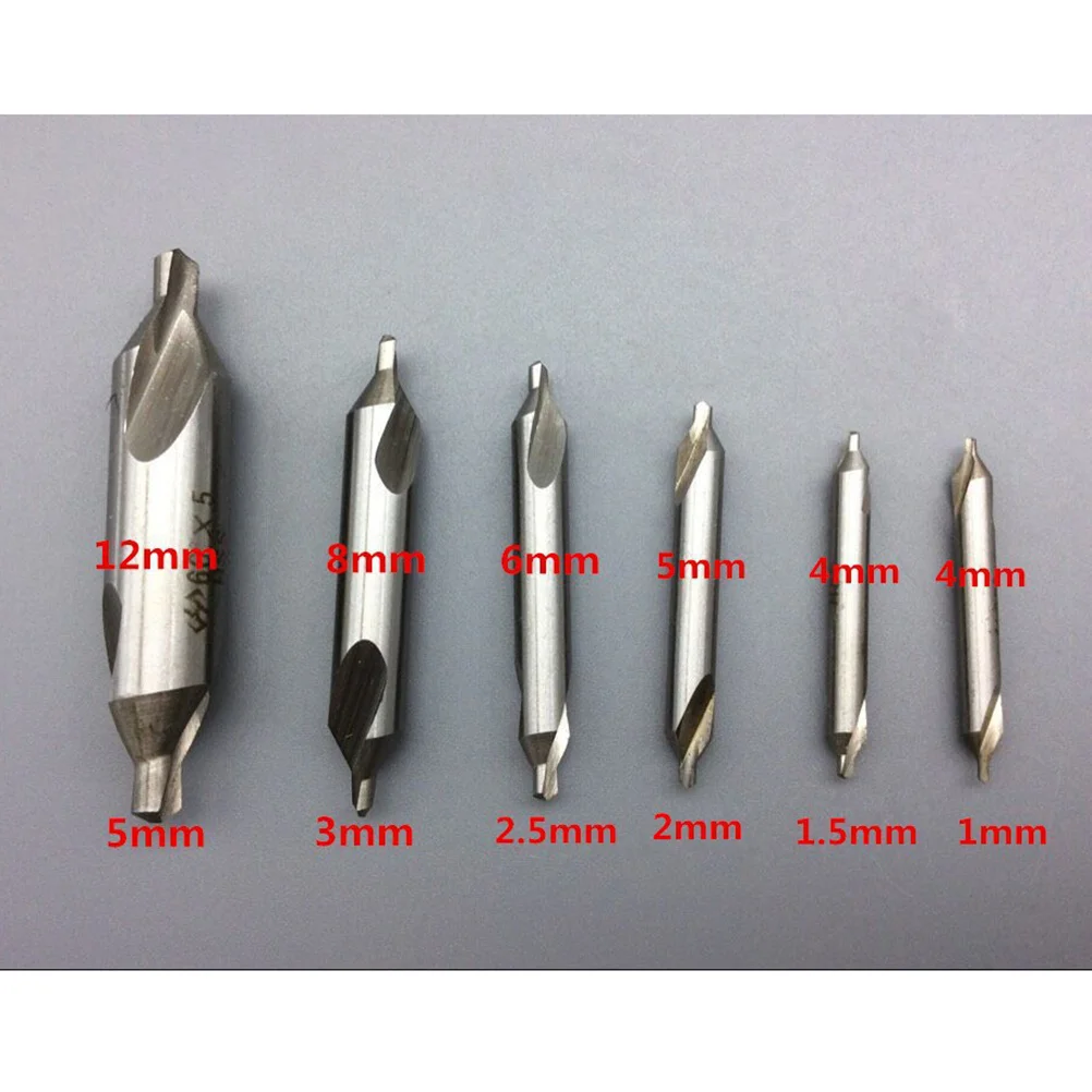 

6Pcs Hss Center Drills Double-Ended Spotting Drills for Lathe Machining Prevent Drill Walking Center Drill Bit Set High Speed