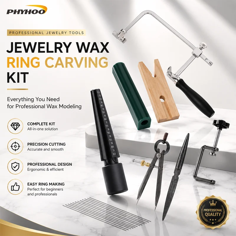 phyhoo-professional-jewelry-wax-ring-carving-kit-divider-saw-frame-blades-bench-pin-sizer-file-making-casting-tools-fast-shippin
