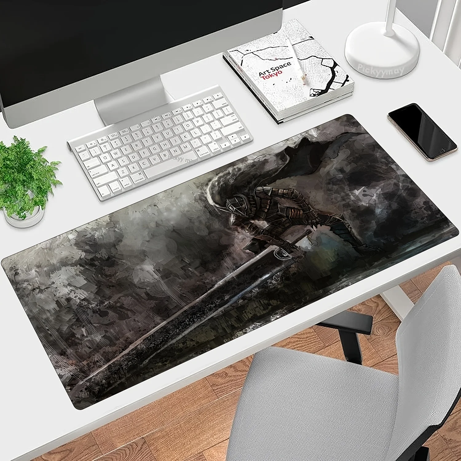 Large Gaming Mouse Pad 900x400MM Berserker Anime XXL Computer PC Stitched Edges for Office and Desk accessories Non-Slip Rubber