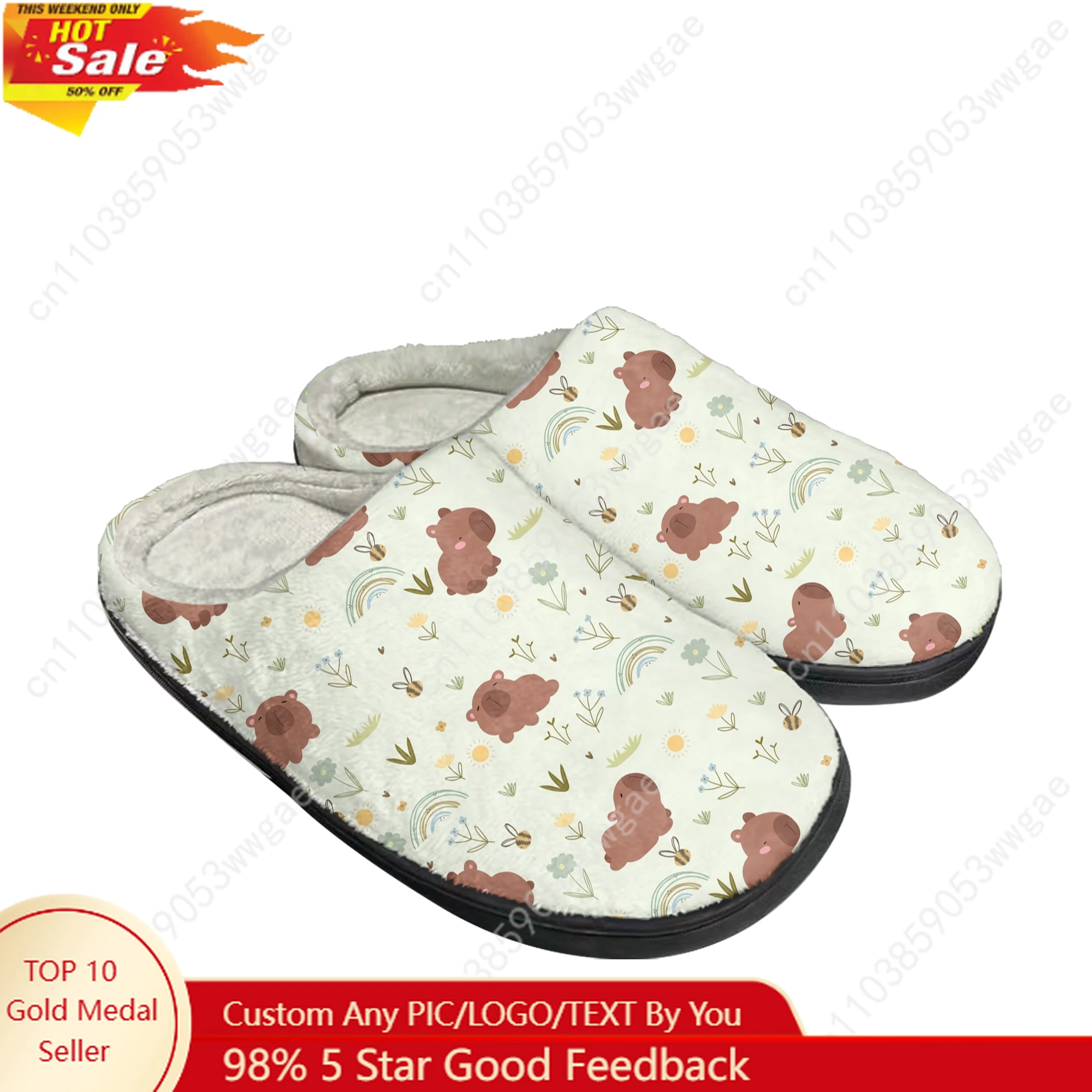 

Capybara Cotton Shoes Family Slippers Mens Womens Teenagers High Quality Plush Bedroom Casual Warm Shoes Personalized Slippers