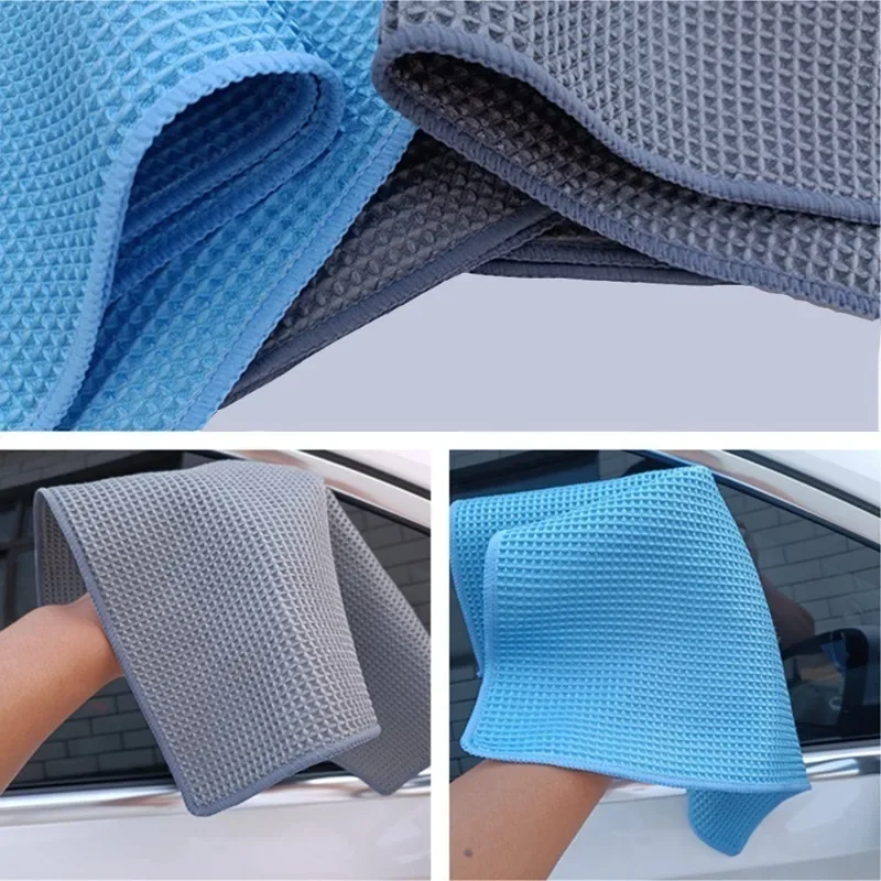 Car Wash Towel Waffle Weave Cloth Cleaning Towel Car Window Care Microfiber Wax Polishing Detailing Towel Weave Absorbent Towel