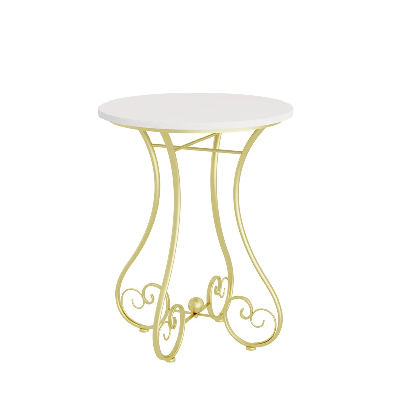 طاولة جانبية من الحديد بسيطة، طاولة قهوة مستديرة صغيرة، شرفة غرفة نوم، طاولة نهاية جمالية حديثة، سطح مكتب خشبي