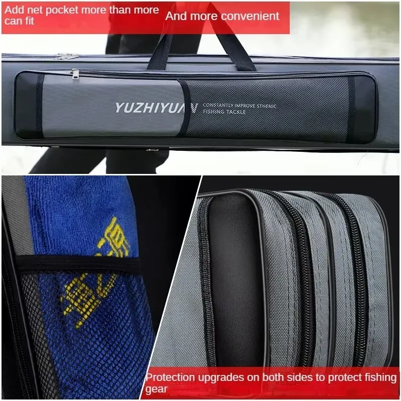 Lightweight Multifunctional Fishing Gear Bag Rod BagThree-layer Large Capacity Thickened Large Fishing Rod Bag Belly Fishing Bag
