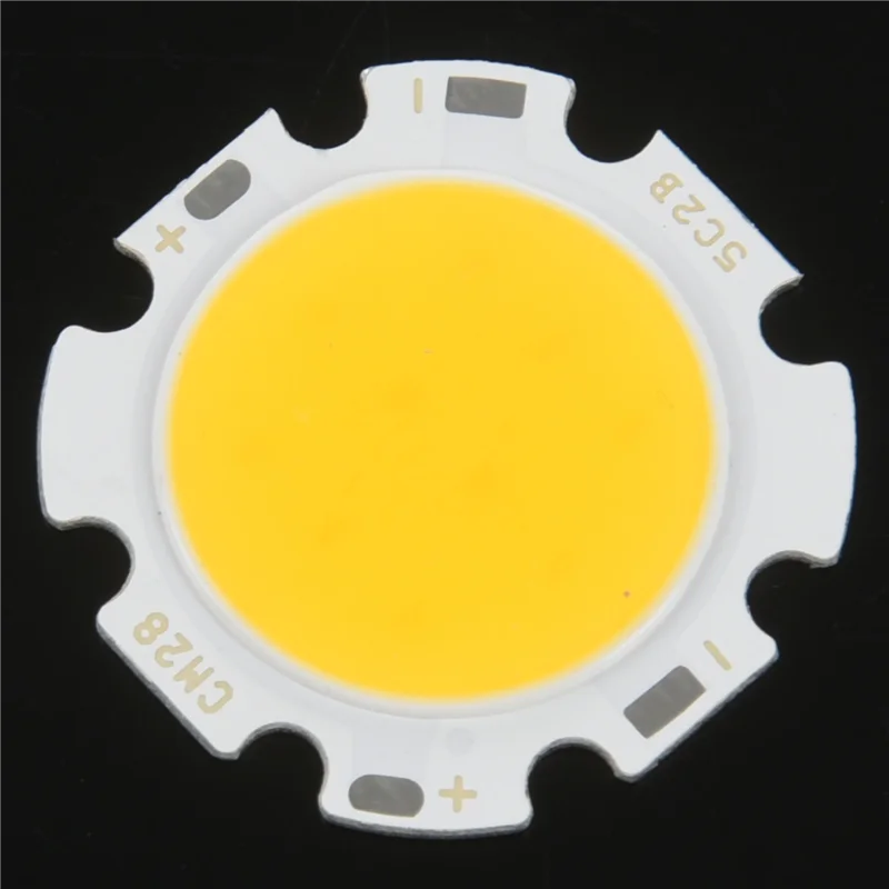 

ABUP-10X 5W Chip Light Round COB Super Bright LED Light LED Lamp Bulbs Warm White DC15-17V