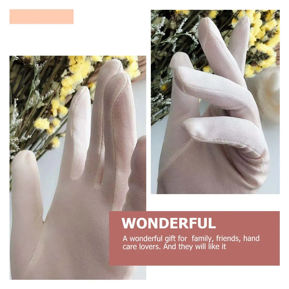 

1Pair Silk Moisturizing Gloves Multi-Function Breathable Household Lotion Gloves Portable Beauty Hand Care Supply