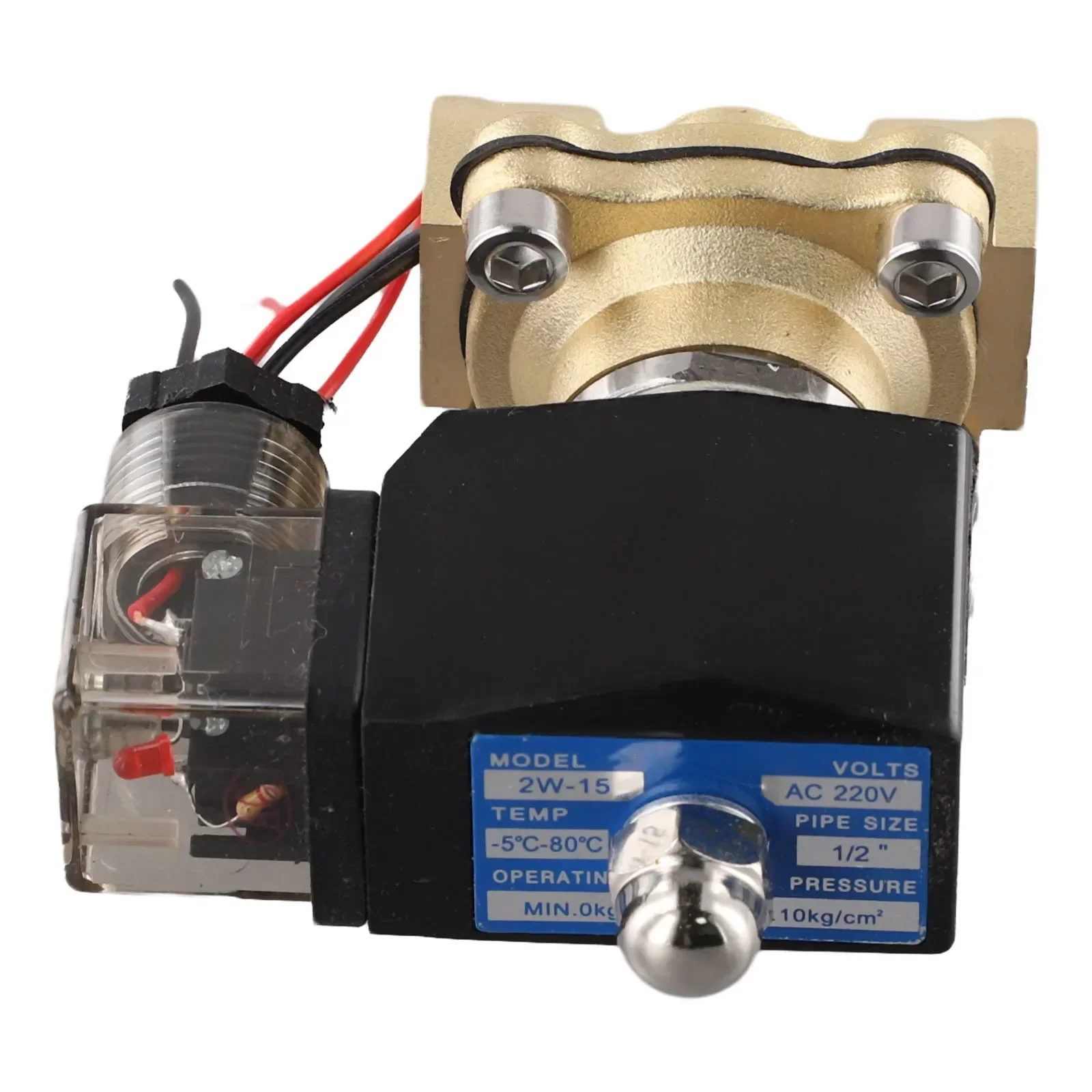 Robust Brass Solenoid Valve 12 Inch with Direct Control Feature at 220V AC for Reliable For Water and Air Applications