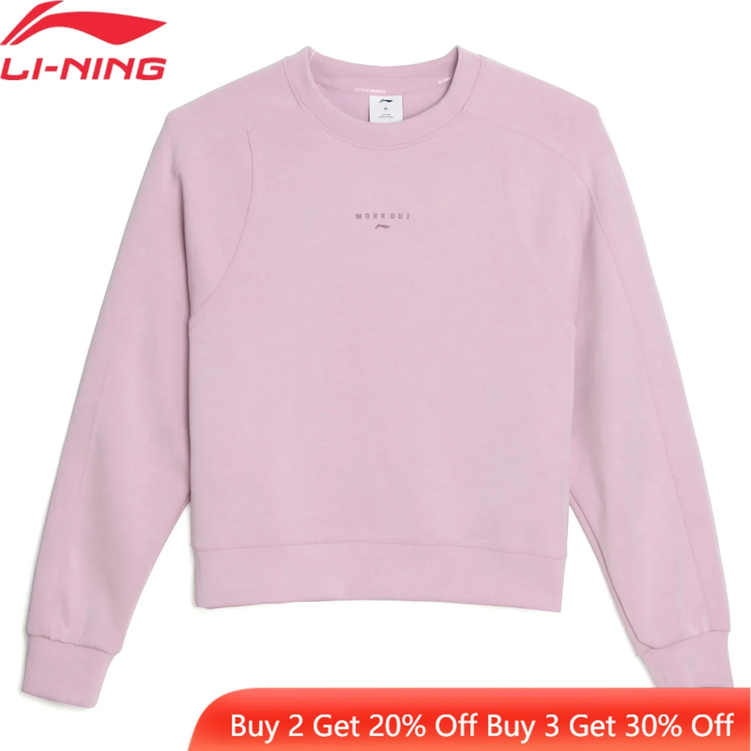 Li-Ning Women Training Fitness Sweatshirt Loose Fit 49%Polyester 43%Modal 8%Spandex LiNing Comfortable Soft Pullover AWDU106