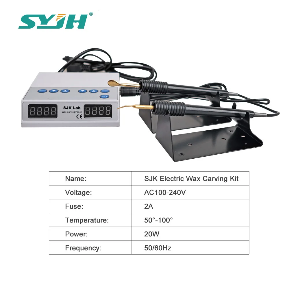 SYJH Ultra-thin 6 Waxes Tips Dental Electric Wax Waxer Carver Contains Double Carving Pen for Dentist Lab Equipment Tools