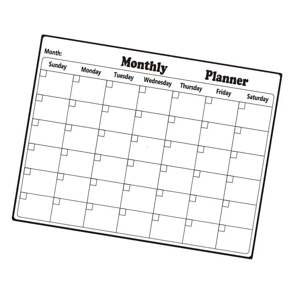 1 ورقة سبورة بيضاء مغناطيسية لوحة خطة شهرية ممتازة للثلاجة قابلة للمسح وقابلة لإعادة الاستخدام منظم جدول ملاحظة رسالة المسح الجاف