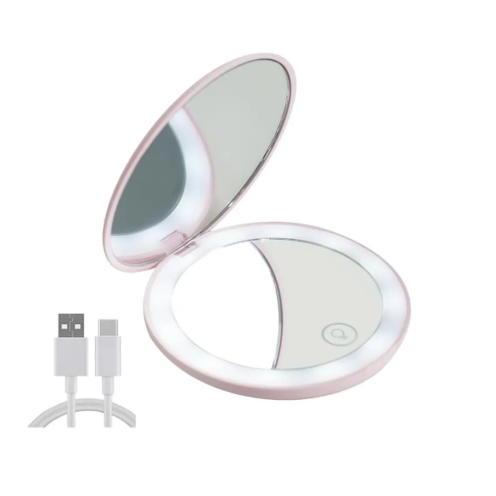 

Exclusive Led Lighted Travel Makeup Mirror, 1X/10X Magnification, Compact, Portable For Handbag, Purse, Pocket, 3.5 H
