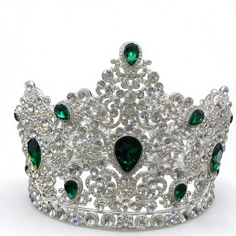Levery Big Round Full Pageant Crown Tiaras for Girl Princess Crown Headband Birthday Hair Accessories Princess Decoration for We