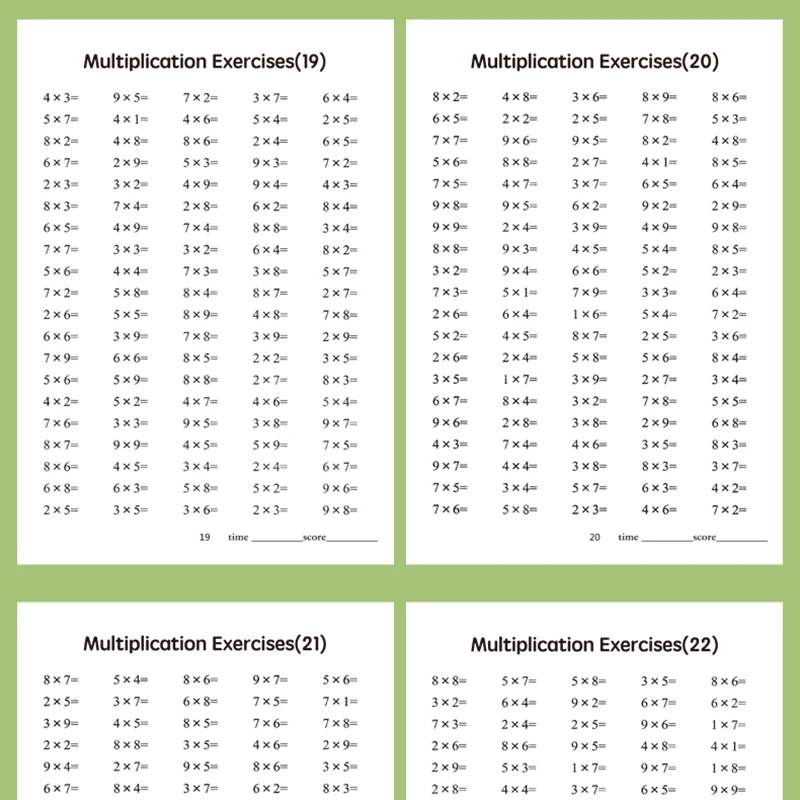 48-Page Durable Arithmetic Workbook - Parent Teaching Aid for Multiplication and Division Practice, Math Workbook for Third, Fou