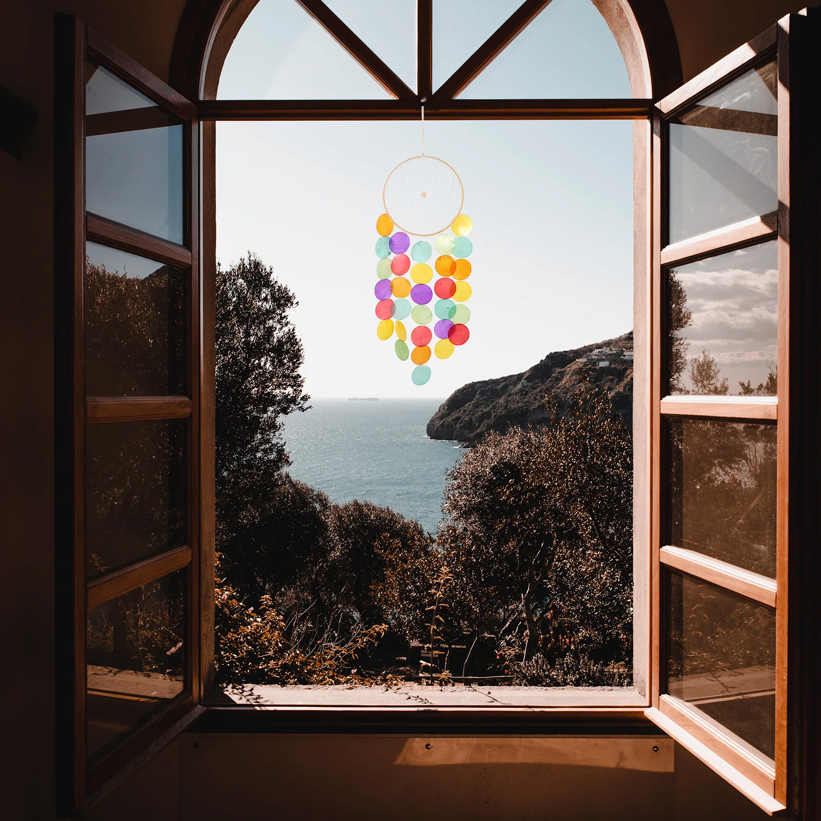 

Hanging Wind Chime Decorative Shell Pendant for Room Living Room Office Backyard Home Bell Natural Sound Relaxation