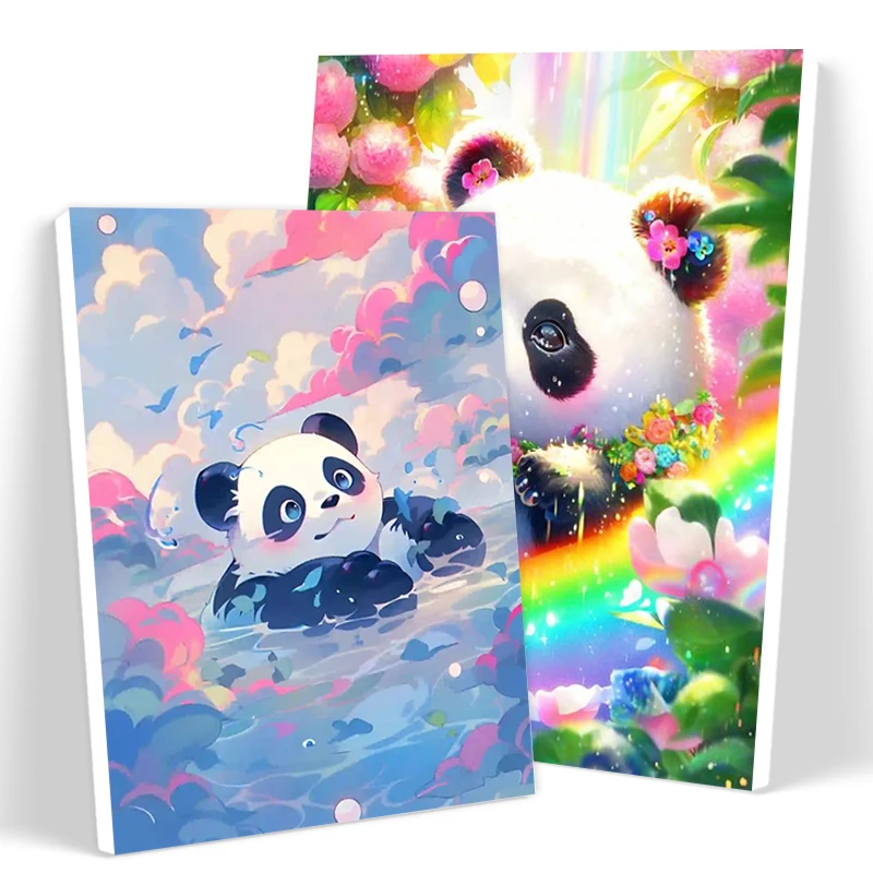 

SDOYUNO Painting By Numbers On Canvas Animals Pandas Color Markers Handwork Diy Crafts Watercolor Handicraft Painting Wall Decor