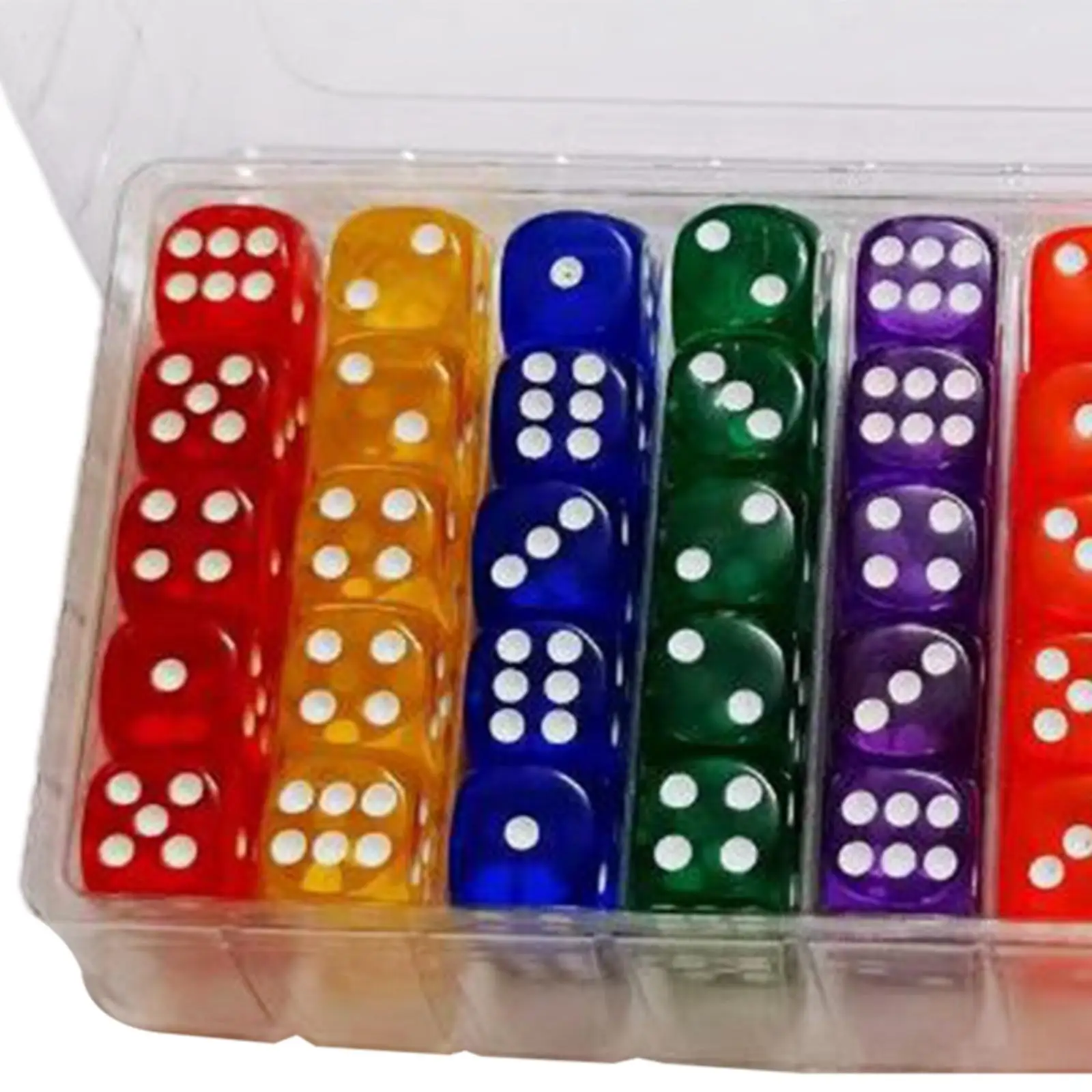 100 peças conjunto de dados de jogos de 6 lados dados acrílicos para jogos de tabuleiro ensino de matemática