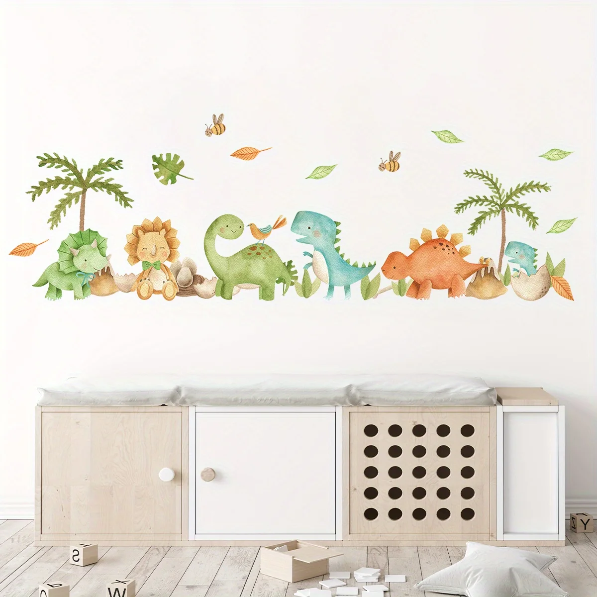 2PCS Cartoon Cute Dinosaur Lion Tree Dinosaur Era Wall Stickers for Bedroom Living Room Nursery Decoration Wall Decals