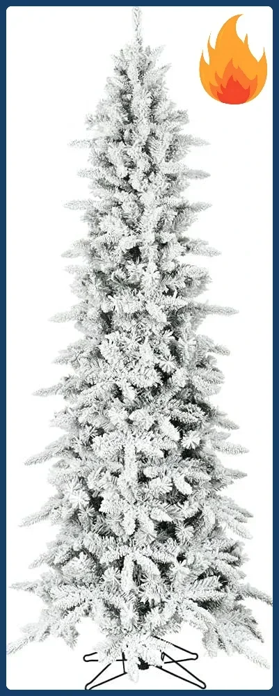 

Bestseller[New Arrival!][New Arrival!]7.5-Ft Slim Mountain Pine Snow Flocked Artificial Christmas Tree with Stand & No Lights, U
