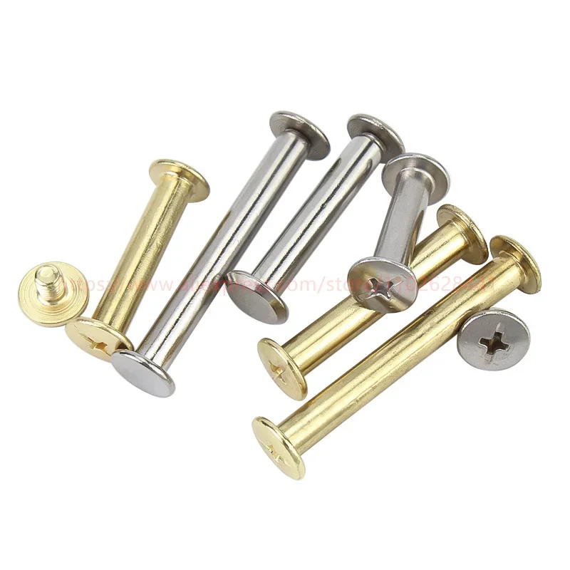 Bookbinding Rivets Nuts Bolt Set Phillips Chicago Screws Leather Belt Purse Binding Screw Photo Album Calendar Nails 4mm-160mm