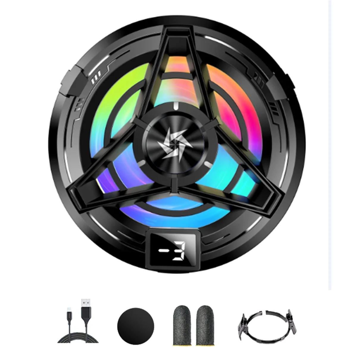 ATP5 Magnetic Mobile Radiator Phone Cooler with Digital Display Semiconductor Cooling Fan Cooler for Tablet/Phone Cooler,A