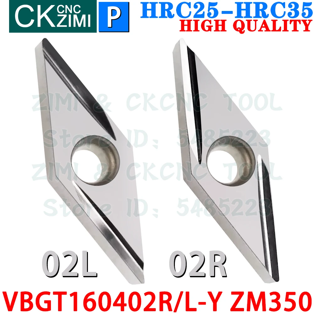 VBGT160402R-Y ZM350 VBGT160402L-Y ZM350 Металлокерамические вставки Инструменты для наружных токарных пластин VBGT 1103 VBGT1103 R-Y L-Y ЧПУ отделка токарный станок по металлу Режущие инструменты Для стали