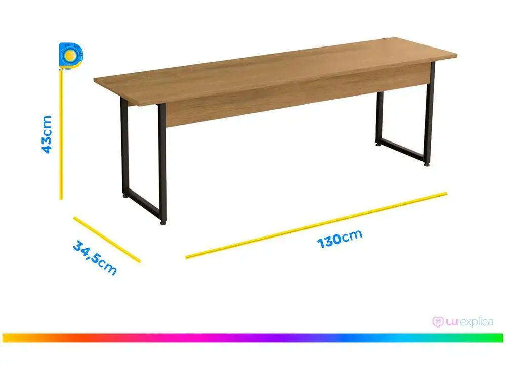 Mesa de Jantar 2 Bancos 4 Lugares Retangular