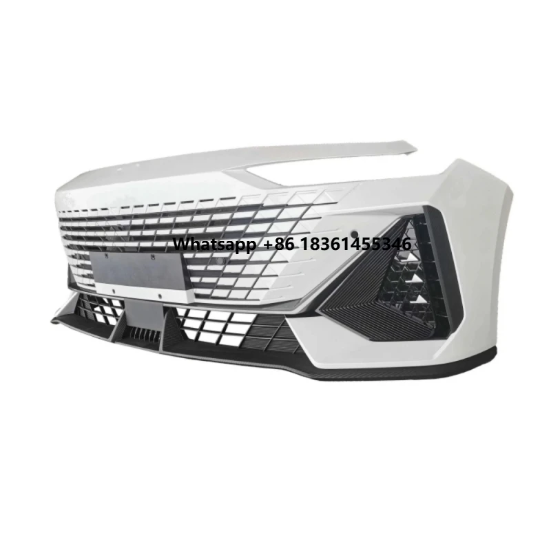 

Car front bumper assembly for univ fog lamp frame license plate holder cover