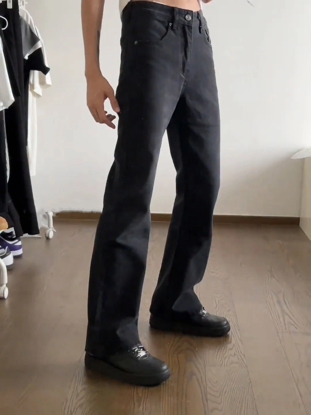 

Мужские джинсы Bla Waed Curved Knife: расклешенные, прямые, в американском стиле, ретро, для стройности, молодежный тренд, хлопок