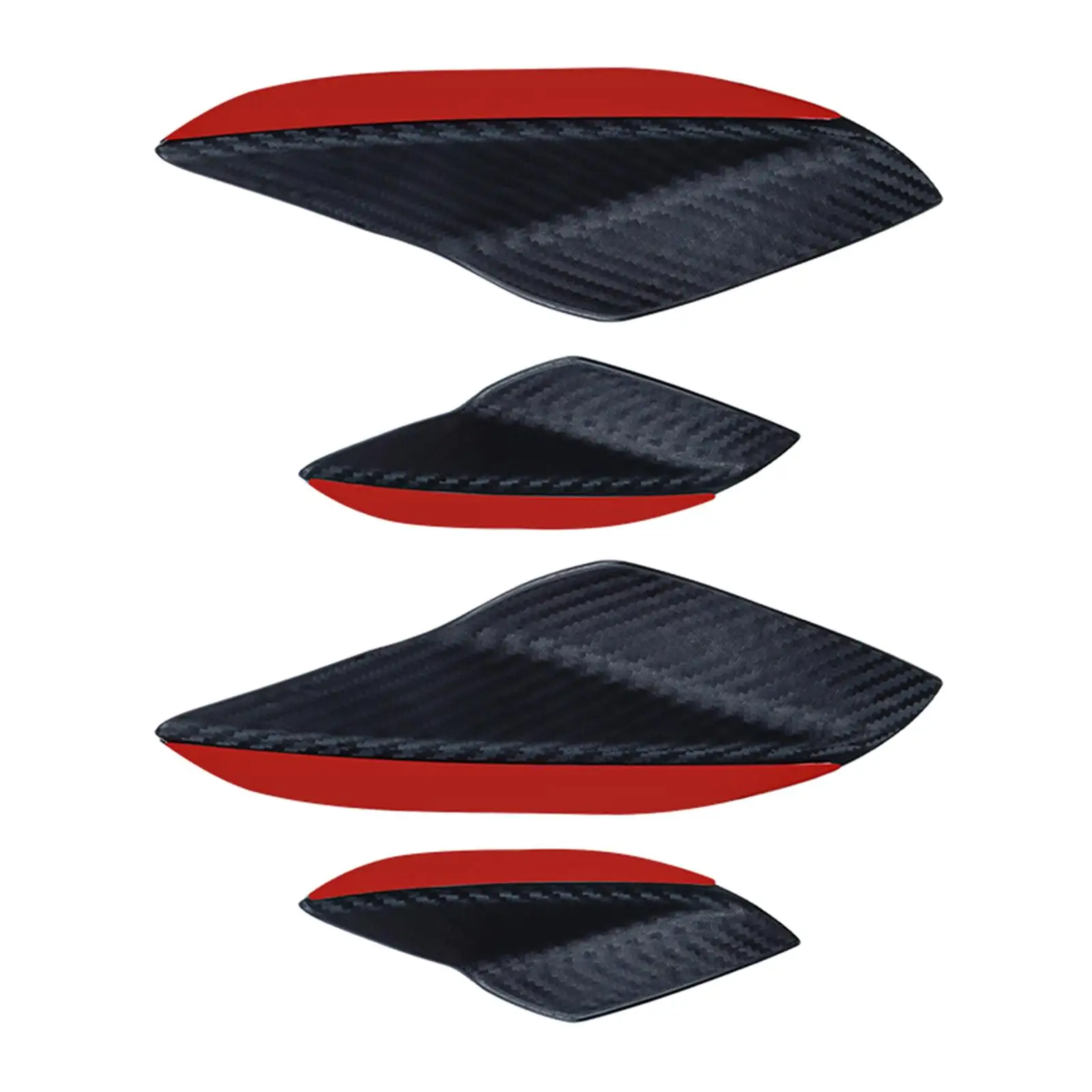 4x Universal Car Spoiler Canards Kit Auto Anti Collision Strip Front Bumper Lip