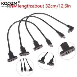 USB 3.1 Type C Micro Usb2.0 With Panel Mount Screw Extension Cable Cord USB C Male To Female Extending Wire Extender Data Cord