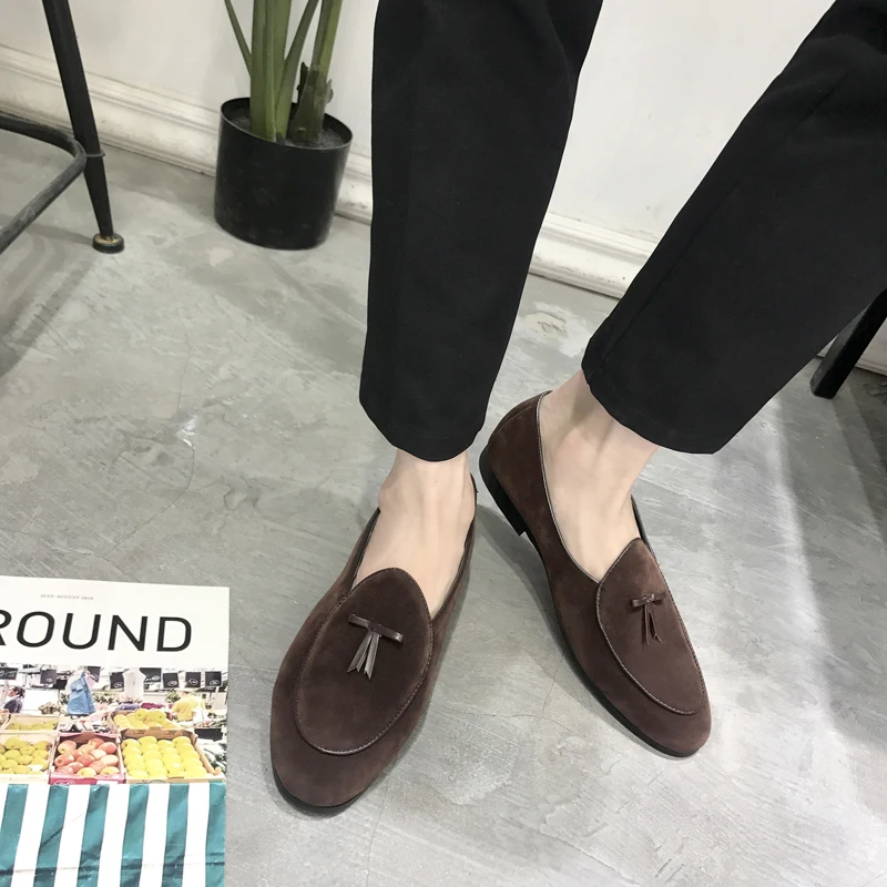 Leather Loafers Men Casual Shoes Breathable Business Office Shoes For Men Driving Moccasins Luxury Designer Slip On Tassel Shoe