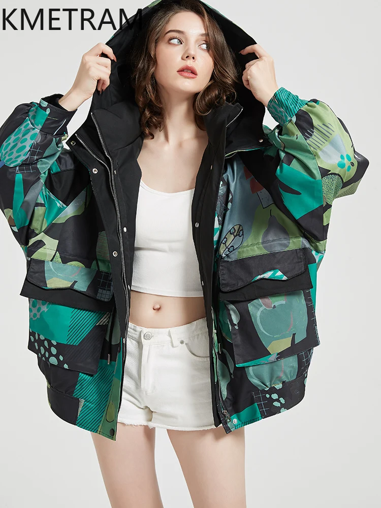 KMETRAM الأبيض أوزة أسفل معاطف منتفخة امرأة خضراء خفيفة الوزن سترات مبطنة 2025 قصيرة مقنعين الشتاء سترة الملابس ropa mujer #3