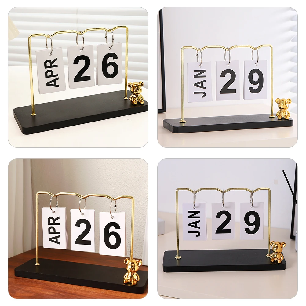 Metal Desk Design Reusable Standing Office Home Reusable Calendar Decor Desk Calendar For Home Compact Size