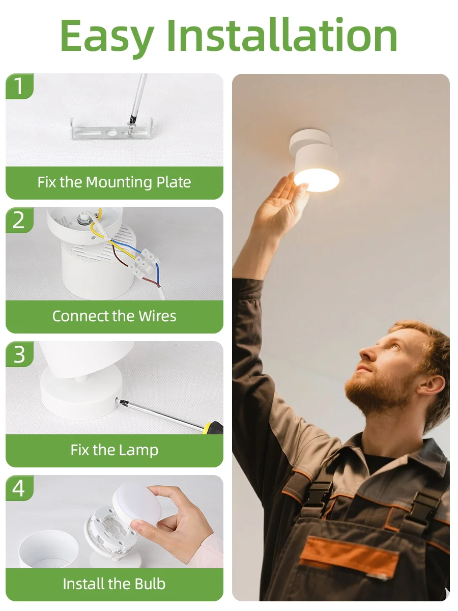 Кухонный светильник DownLight GX53 AC85V-265V Гостиная Спальня Коридор Точечный потолочный светильник Светодиодный прожектор для декора комнаты Светодиодный настенный светильник для дома