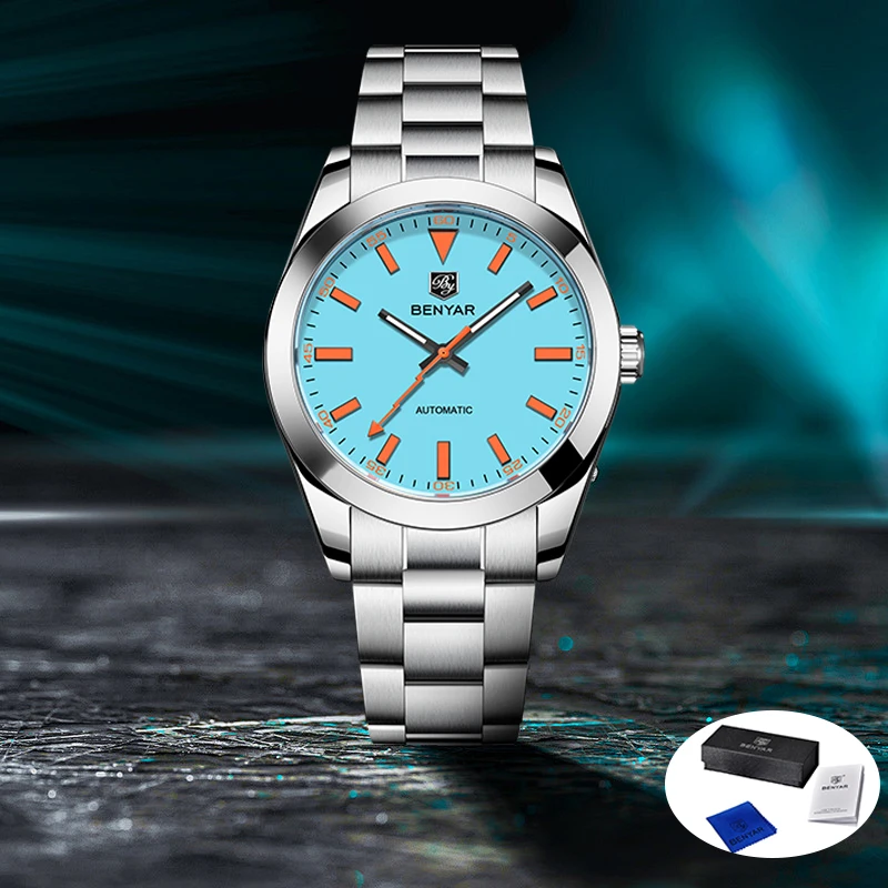 

BENYAR Men's Watches New Luxury Automatic Watch For Men Mechanical Wristwatch Stainless Steel Waterproof Luminous Gift With Box