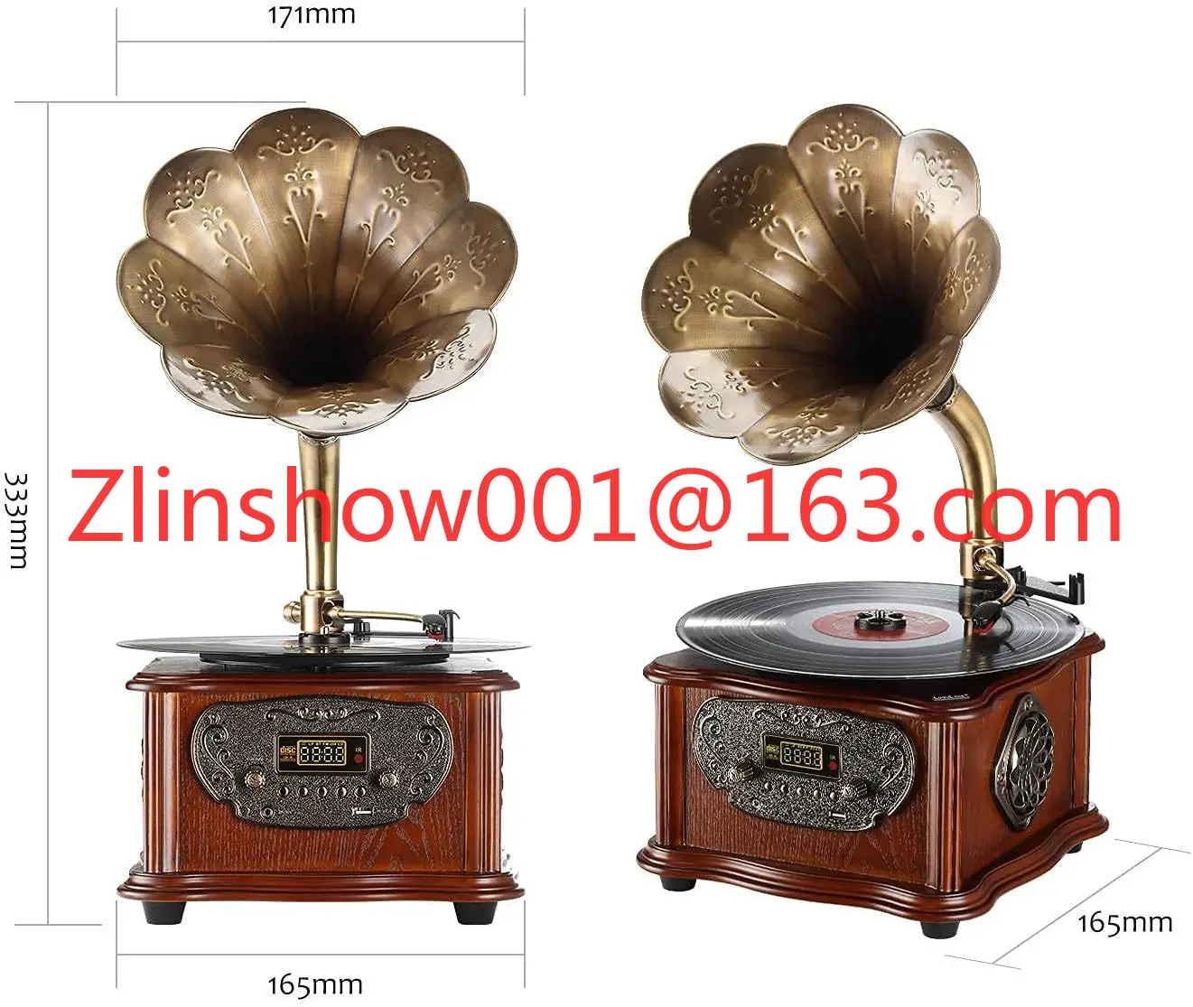 Европейский высококачественный антикварный проигрыватель граммофона, беспроводной компакт-диск, твердый деревянный винтажный проигрыватель виниловых пластинок, Bluetooth Mini Aux Home
