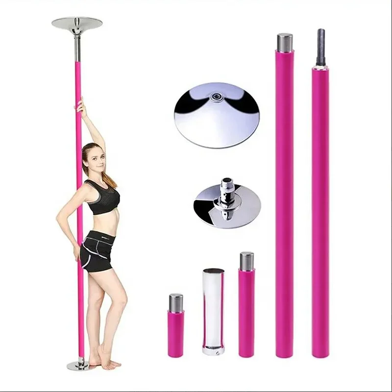 2026 Portable Removable 360 Spinning Static 45mm Silicone Dance Stripper Pole for Exercise Club Party Pub Home