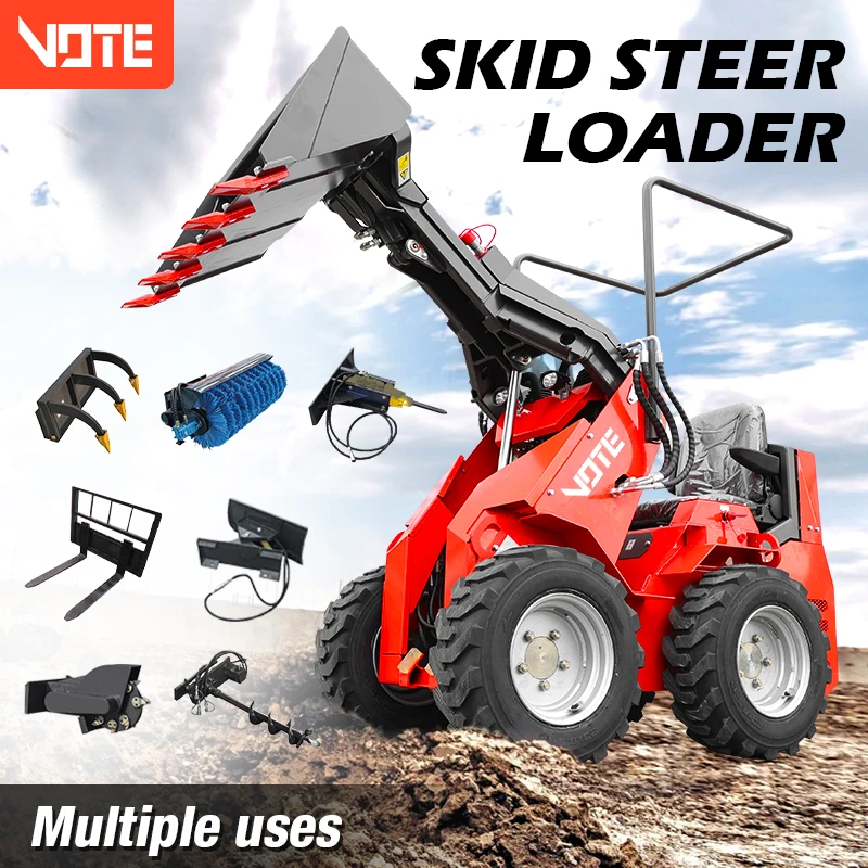 Livraison gratuite chargeuse compacte 500 kg 1000 kg CE EURO5 EPA forte puissance diesel Kubota moteur chargeuse sur pneus