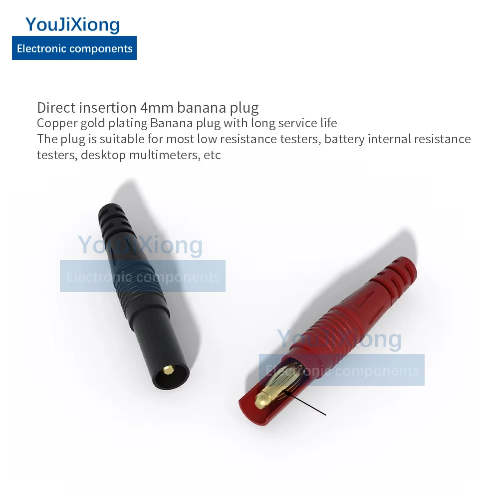 2PCS LCR Lead Bottom Resistor 4 Wire 4mm Safety Banana Stopper Kelvin Clip Plated Probe - Image 5